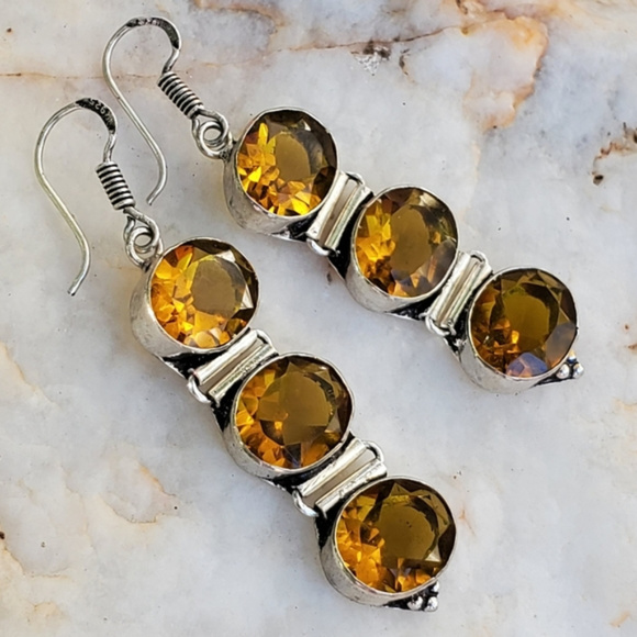 Unique Jewelry Jewelry - Silver Earrings Natural Cenuine Stone